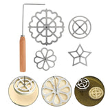 Maxbell 5Pcs Rosette Iron Set Cookies Maker Cooking Easy to Use Rosettes Timbale Set