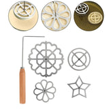 Maxbell 5Pcs Rosette Iron Set Cookies Maker Cooking Easy to Use Rosettes Timbale Set