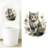 Maxbell Toilet Sticker Cat Pattern Cute Toilet Seat Cover Decal for Restroom Bedroom