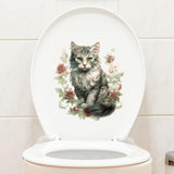 Maxbell Toilet Sticker Cat Pattern Cute Toilet Seat Cover Decal for Restroom Bedroom