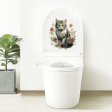 Maxbell Toilet Sticker Cat Pattern Cute Toilet Seat Cover Decal for Restroom Bedroom