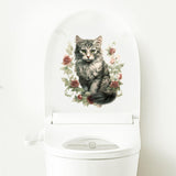 Maxbell Toilet Sticker Cat Pattern Cute Toilet Seat Cover Decal for Restroom Bedroom