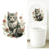 Maxbell Toilet Sticker Cat Pattern Cute Toilet Seat Cover Decal for Restroom Bedroom