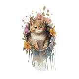 Maxbell Toilet Seat Lid Sticker Cat Pattern Cute Wall Decal for Washroom WC Restroom