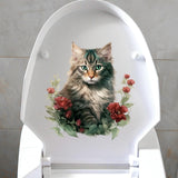 Maxbell Toilet Sticker Cat Shape Cute Wall Decal for Shopping Mall Lavatory Washroom