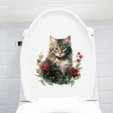 Maxbell Toilet Sticker Cat Shape Cute Wall Decal for Shopping Mall Lavatory Washroom