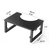 Maxbell Toilet Potty Stool Foldable Compact Multifunctional for Elders Travel Adults Black