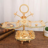 Maxbell Glass Serving Tray European Style Basket Cake Holder for Pastry Home Cookies