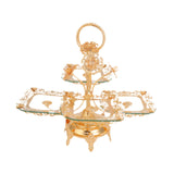 Maxbell Glass Serving Tray European Style Basket Cake Holder for Pastry Home Cookies