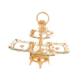 Maxbell Glass Serving Tray European Style Basket Cake Holder for Pastry Home Cookies