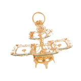 Maxbell Glass Serving Tray European Style Basket Cake Holder for Pastry Home Cookies