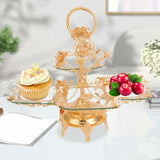 Maxbell Glass Serving Tray European Style Basket Cake Holder for Pastry Home Cookies