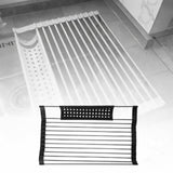 Maxbell Foldable Dish Drying Rack Silicone Dish Drainer for Cookware Hotel Apartment black