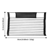 Maxbell Foldable Dish Drying Rack Silicone Dish Drainer for Cookware Hotel Apartment black
