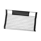 Maxbell Foldable Dish Drying Rack Silicone Dish Drainer for Cookware Hotel Apartment black