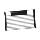 Maxbell Foldable Dish Drying Rack Silicone Dish Drainer for Cookware Hotel Apartment black