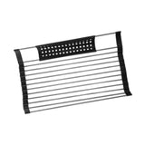 Maxbell Foldable Dish Drying Rack Silicone Dish Drainer for Cookware Hotel Apartment black