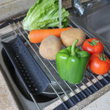 Maxbell Foldable Dish Drying Rack Silicone Dish Drainer for Cookware Hotel Apartment black