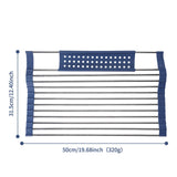 Maxbell Foldable Dish Drying Rack Silicone Dish Drainer for Cookware Hotel Apartment blue
