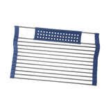 Maxbell Foldable Dish Drying Rack Silicone Dish Drainer for Cookware Hotel Apartment blue