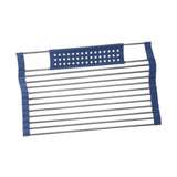 Maxbell Foldable Dish Drying Rack Silicone Dish Drainer for Cookware Hotel Apartment blue