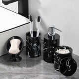 Maxbell 4Pcs Bathroom Accessories Set Decorative Soap Dish for Lavatory Hotel Vanity black