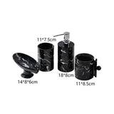 Maxbell 4Pcs Bathroom Accessories Set Decorative Soap Dish for Lavatory Hotel Vanity black
