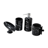 Maxbell 4Pcs Bathroom Accessories Set Decorative Soap Dish for Lavatory Hotel Vanity black