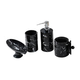 Maxbell 4Pcs Bathroom Accessories Set Decorative Soap Dish for Lavatory Hotel Vanity black