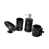 Maxbell 4Pcs Bathroom Accessories Set Decorative Soap Dish for Lavatory Hotel Vanity black