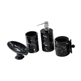 Maxbell 4Pcs Bathroom Accessories Set Decorative Soap Dish for Lavatory Hotel Vanity black