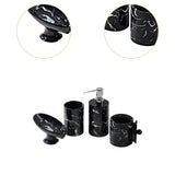 Maxbell 4Pcs Bathroom Accessories Set Decorative Soap Dish for Lavatory Hotel Vanity black
