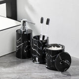 Maxbell 4Pcs Bathroom Accessories Set Decorative Soap Dish for Lavatory Hotel Vanity black