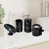 Maxbell 4Pcs Bathroom Accessories Set Decorative Soap Dish for Lavatory Hotel Vanity black