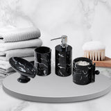 Maxbell 4Pcs Bathroom Accessories Set Decorative Soap Dish for Lavatory Hotel Vanity black