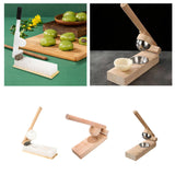 Maxbell Wood Mochi Maker Multifunctional Dough Pressing Tool for Pastry Home Camping wood  9.5CM