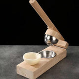 Maxbell Wood Mochi Maker Multifunctional Dough Pressing Tool for Pastry Home Camping rubber wood 8CM