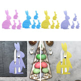 Maxbell 4x Easter Bunny Utensil Cutlery Holders Pouch Bags Gifts Flatware Organizers pink