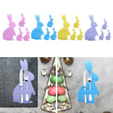 Maxbell 4x Easter Bunny Utensil Cutlery Holders Pouch Bags Gifts Flatware Organizers pink