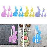 Maxbell 4x Easter Bunny Utensil Cutlery Holders Pouch Bags Gifts Flatware Organizers pink