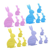 Maxbell 4x Easter Bunny Utensil Cutlery Holders Pouch Bags Gifts Flatware Organizers pink