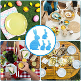 Maxbell 4x Easter Bunny Utensil Cutlery Holders Pouch Bags Gifts Flatware Organizers blue