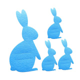 Maxbell 4x Easter Bunny Utensil Cutlery Holders Pouch Bags Gifts Flatware Organizers blue