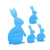Maxbell 4x Easter Bunny Utensil Cutlery Holders Pouch Bags Gifts Flatware Organizers blue