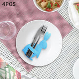 Maxbell 4x Easter Bunny Utensil Cutlery Holders Pouch Bags Gifts Flatware Organizers blue