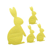 Maxbell 4x Easter Bunny Utensil Cutlery Holders Pouch Bags Gifts Flatware Organizers yellow