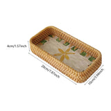 Maxbell Rattan Woven Basket Multi Use Organizer Serving Tray for Home Pantry Kitchen 20x10x4cm