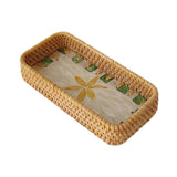 Maxbell Rattan Woven Basket Multi Use Organizer Serving Tray for Home Pantry Kitchen 20x10x4cm