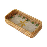 Maxbell Rattan Woven Basket Multi Use Organizer Serving Tray for Home Pantry Kitchen 20x10x4cm