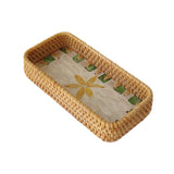 Maxbell Rattan Woven Basket Multi Use Organizer Serving Tray for Home Pantry Kitchen 20x10x4cm